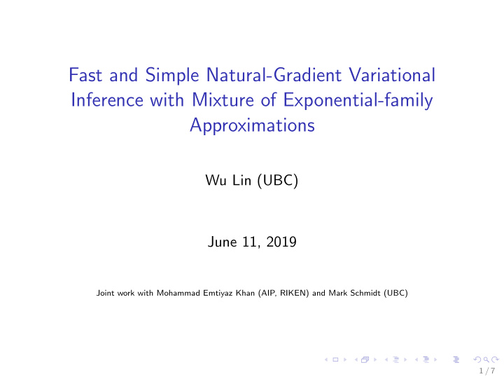 fast and simple natural gradient variational inference