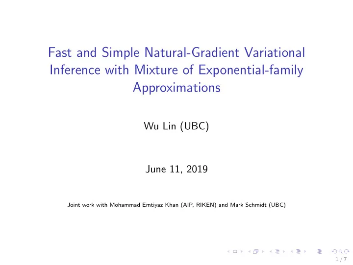 fast and simple natural gradient variational inference