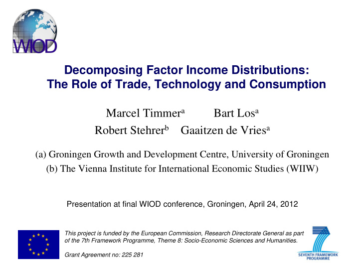 decomposing factor income distributions the role of trade