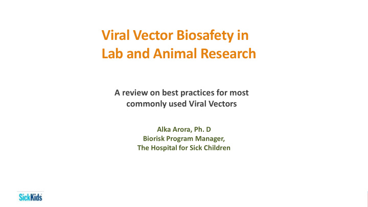 viral vector biosafety in lab and animal research