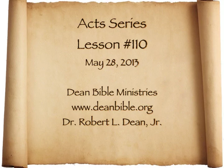 acts series lesson 110