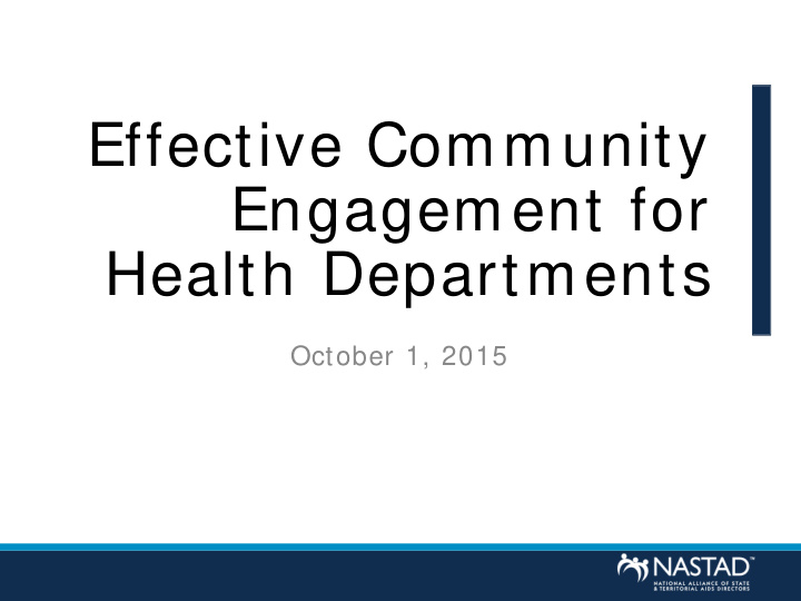effective community engagement for health departments