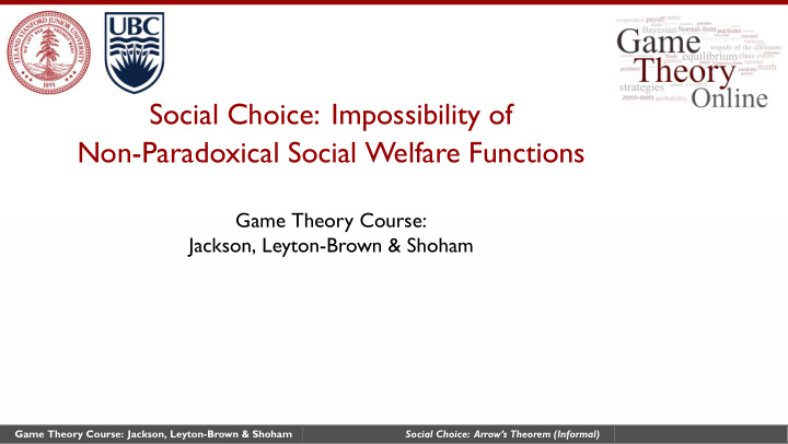 social choice impossibility of non paradoxical social