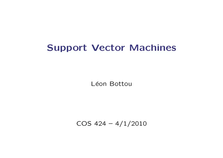 support vector machines