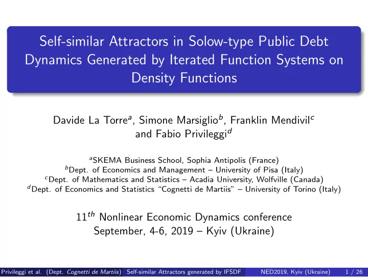 self similar attractors in solow type public debt