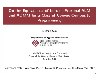 On the Equivalence of Inexact Proximal ALM  and ADMM for a Class of Convex Composite  Programming