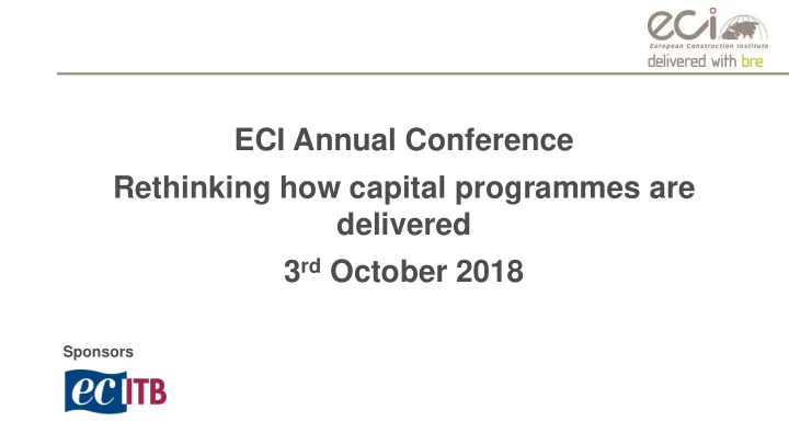 rethinking how capital programmes are