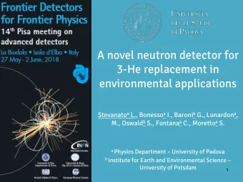 A novel neutron detector for  3-He replacement in  environmental applications Stevanato a L.,