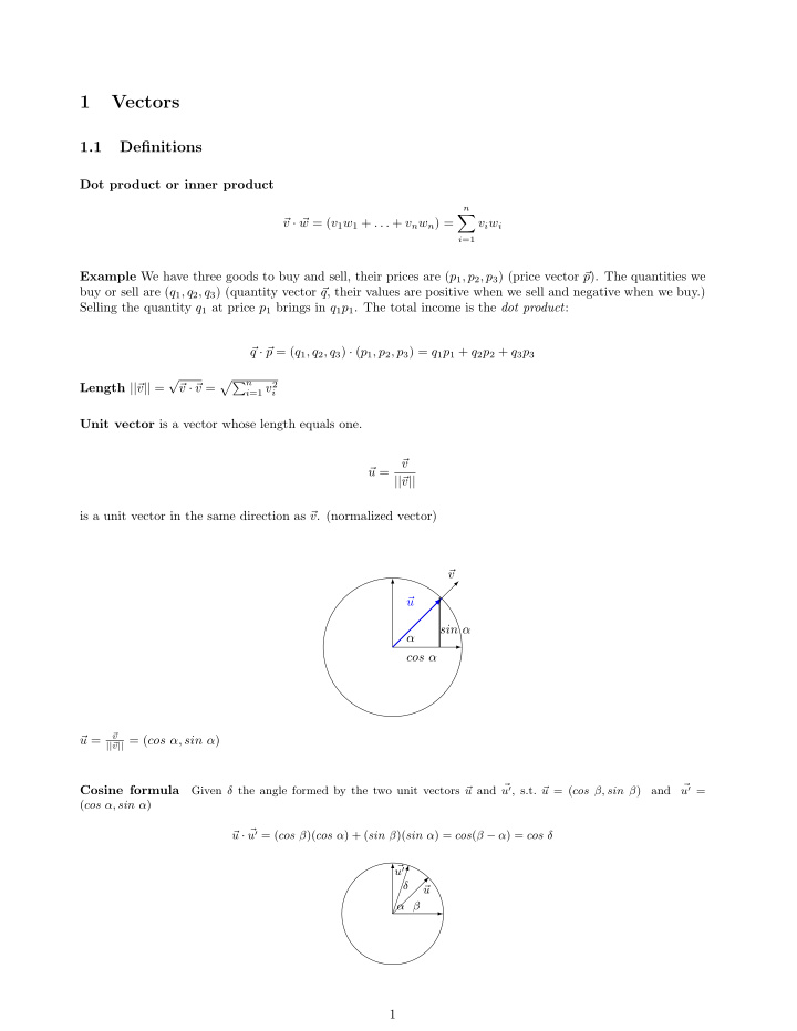 1 vectors