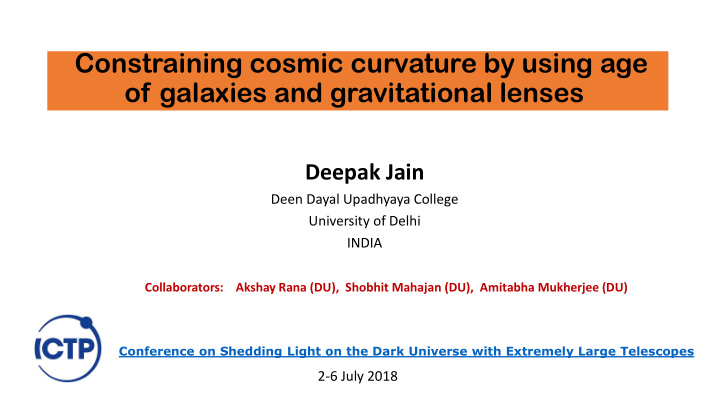 of galaxies and gravitational lenses