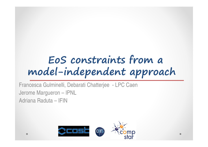 eos constraints from a model independent approach