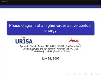 Phase diagram of a higher-order active contour  energy  Aymen El Ghoul : Ariana (INRIA/I3S), URISA