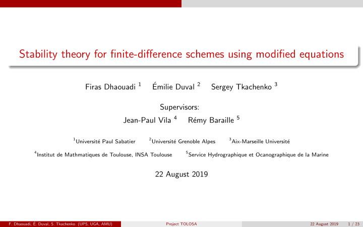 stability theory for finite difference schemes using