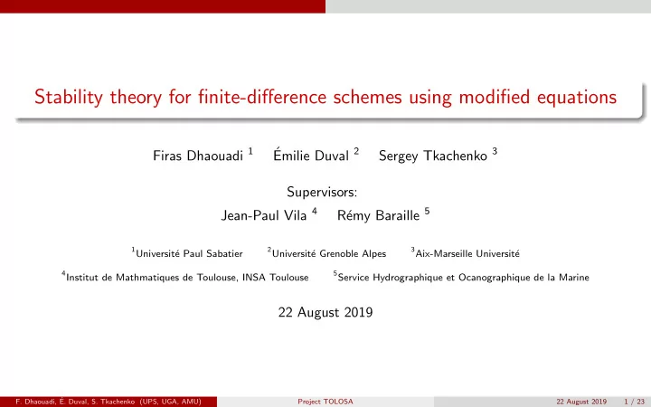 stability theory for finite difference schemes using