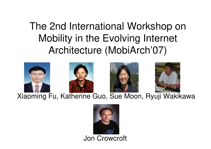 th the 2nd international workshop on 2 d i t ti l w k h