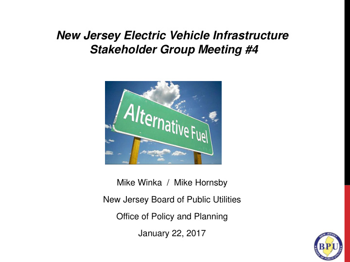 new jersey electric vehicle infrastructure stakeholder