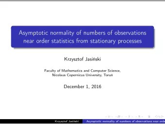 Asymptotic normality of numbers of observations  near order statistics from stationary processes