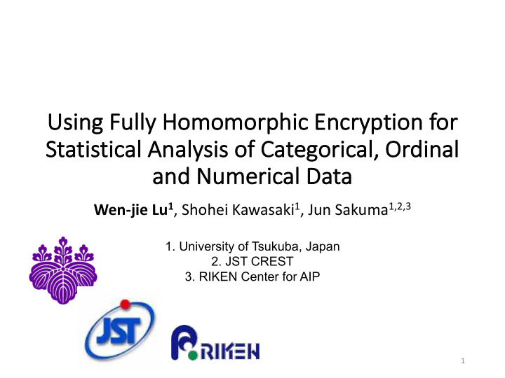 using fully y homomorphic encryp yption for st