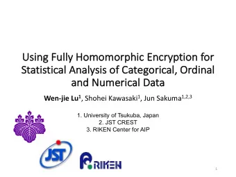 Using Fully  y Homomorphic Encryp  yption for  St  Statistical Analysi  sis  s of Categori  rical,