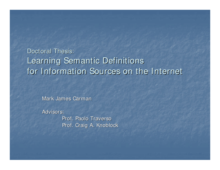 learning semantic definitions learning semantic