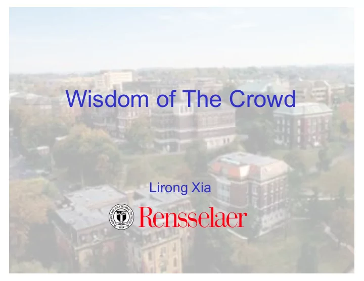 wisdom of the crowd