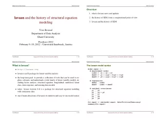 lavaan and the history of structural equation  2. the history of SEM, from a computational point of