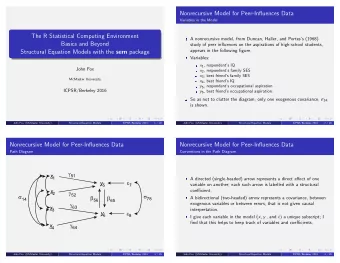 Nonrecursive Model for Peer-Influences Data  Variables in the Model  The R Statistical Computing
