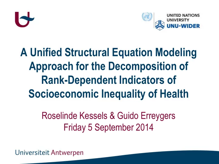 a unified structural equation modeling