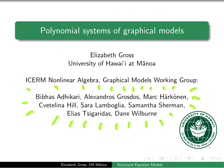 polynomial systems of graphical models