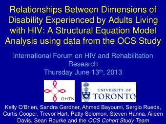 Kelly OBrien, Sandra Gardner, Ahmed Bayoumi, Sergio Rueda,  Curtis Cooper, Trevor Hart, Patty