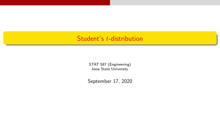 student s t distribution