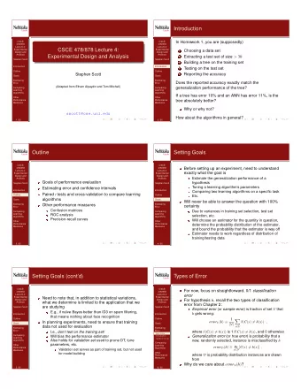Introduction  CSCE  CSCE  In Homework 1, you are (supposedly)  478/878  478/878  Lecture 4: