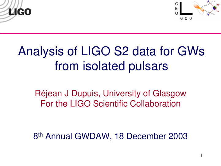 analysis of ligo s2 data for gws from isolated pulsars