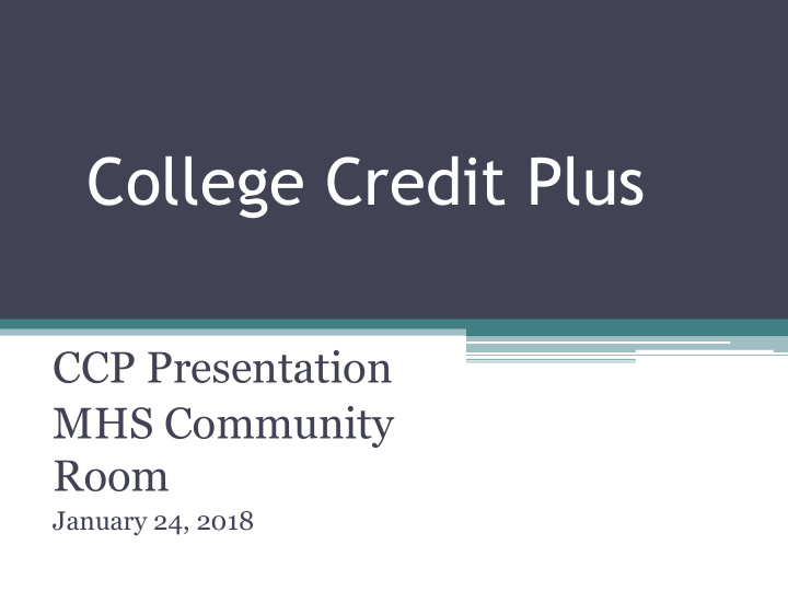 college credit plus