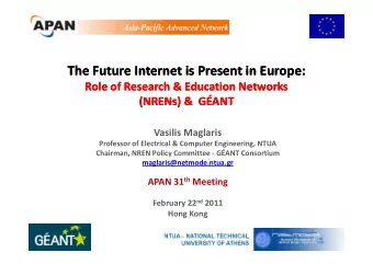 The Future Internet is Present in Europe: The Future Internet is Present in Europe: The Future