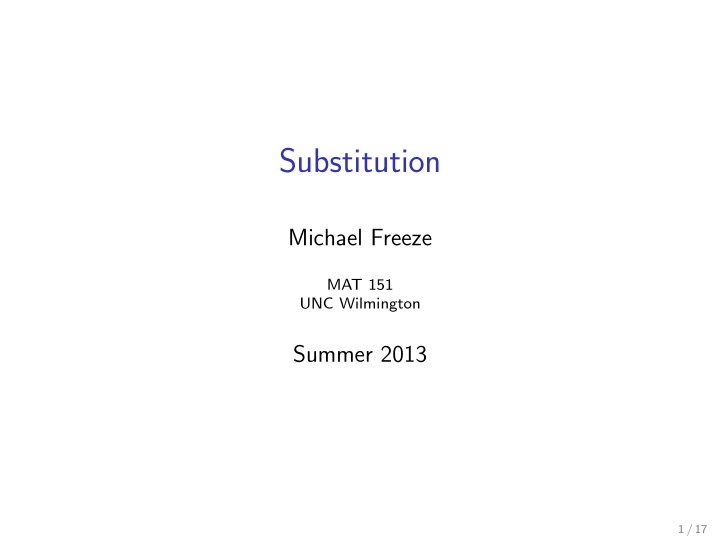 substitution