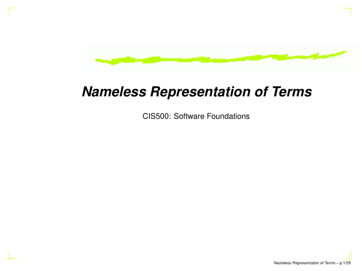 nameless representation of terms