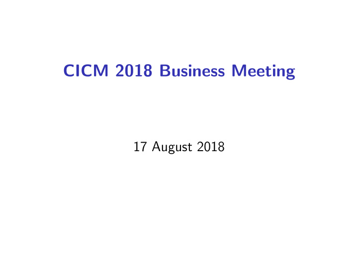 cicm 2018 business meeting