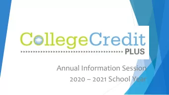 Annual Information Session  2020  2021 School Year  Welcome  Michele Brown  The Ohio State