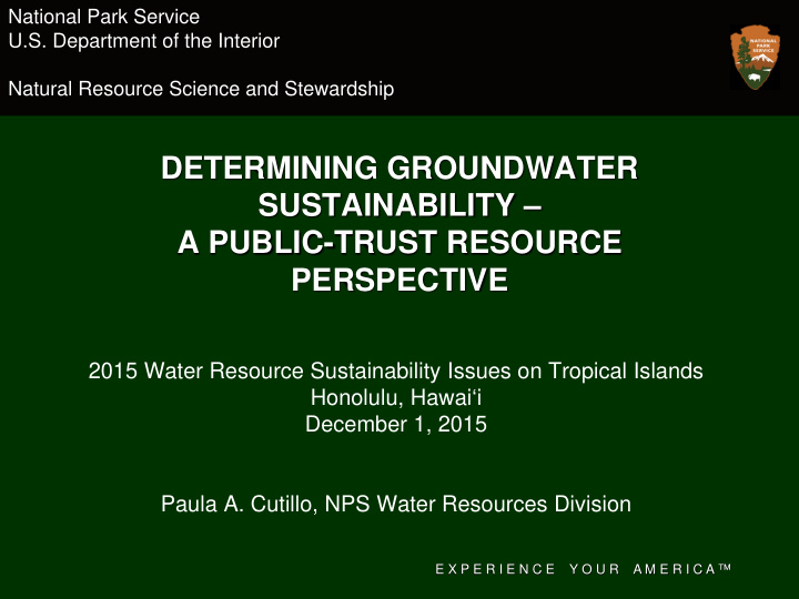 determining groundwater sustainability a public trust