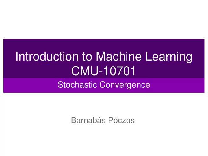 introduction to machine learning cmu 10701