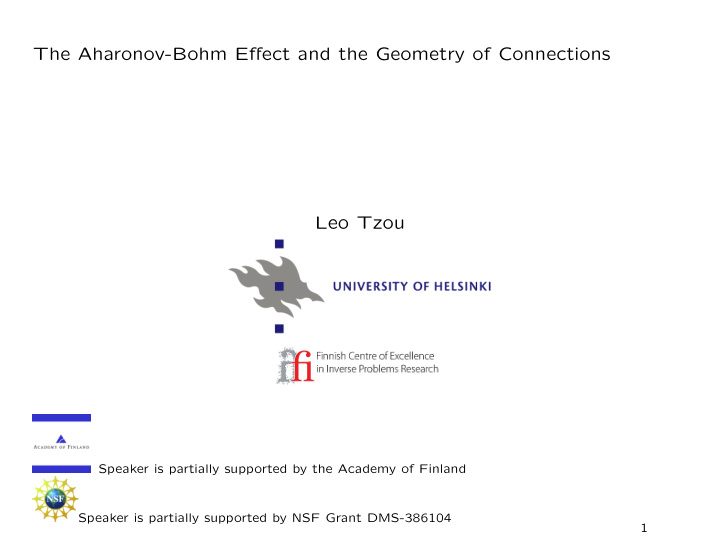 the aharonov bohm effect and the geometry of connections