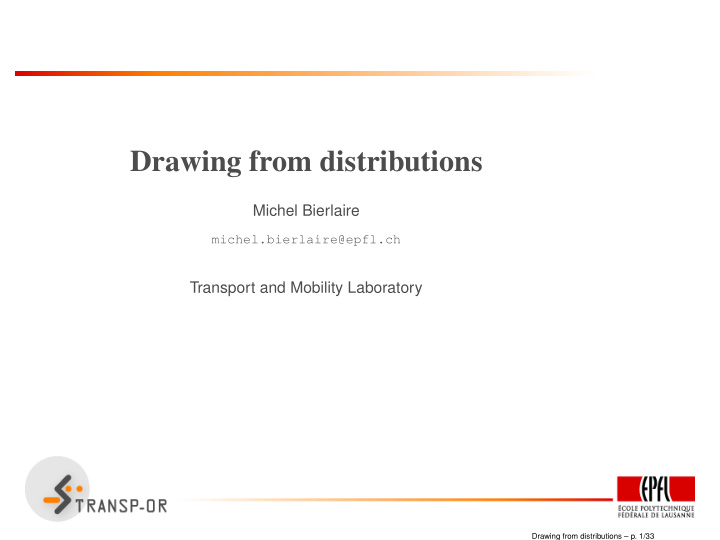 drawing from distributions