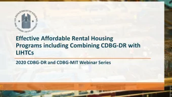 Effective Affordable Rental Housing  Programs including Combining CDBG-DR with  LIHTCs  2020
