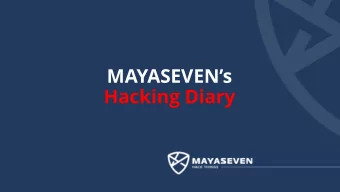 MAYASEVENs  Hacking Diary  Who are we?  Nop Phoomthaisong  MAYASEVEN Team  Cybersecurity