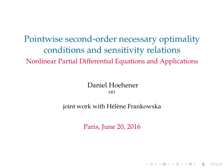 pointwise second order necessary optimality conditions