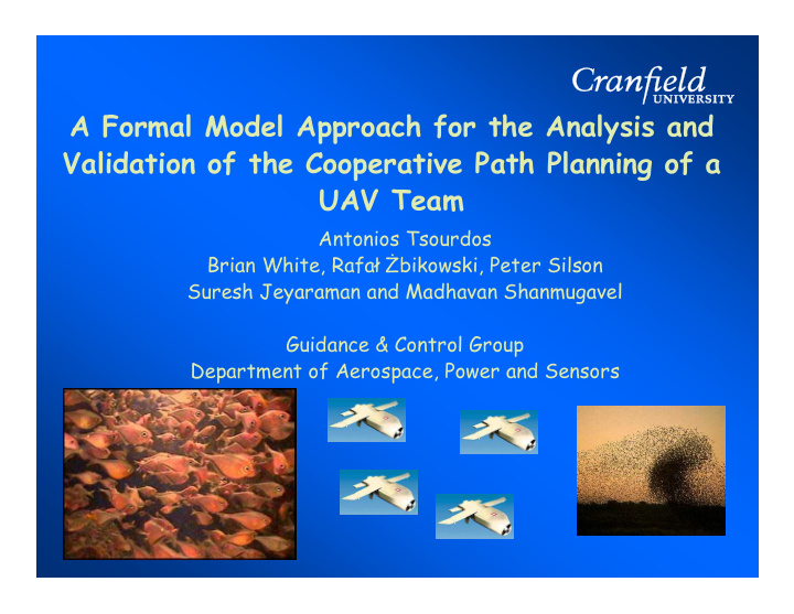 a formal model approach for the analysis and validation
