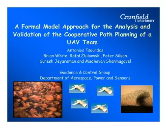 A Formal Model Approach for the Analysis and  Validation of the Cooperative Path Planning of a  UAV