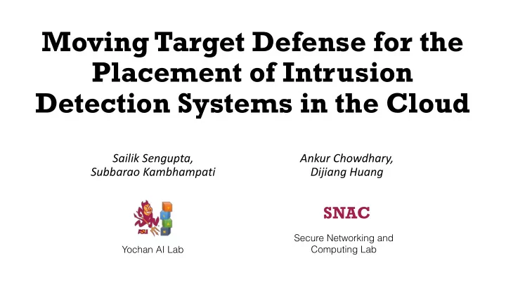 moving target defense for the