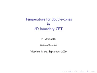 Temperature for double-cones  in  2D boundary CFT  P. Martinetti  G  ottingen Universit  at